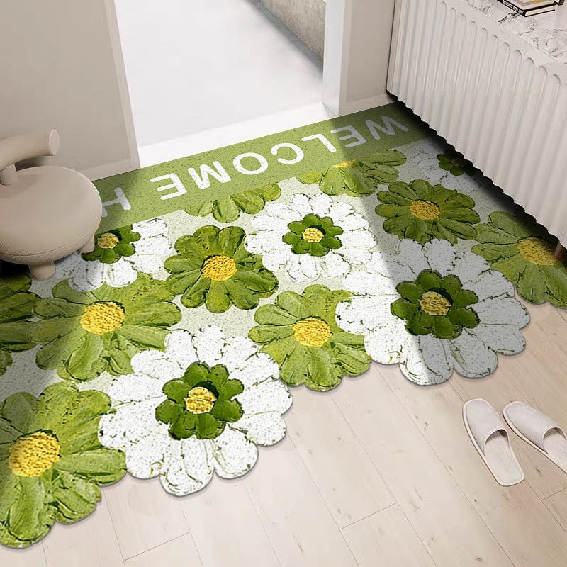 Flower Entrance Door Mat – Household Silk-Ring Non-Slip Floor