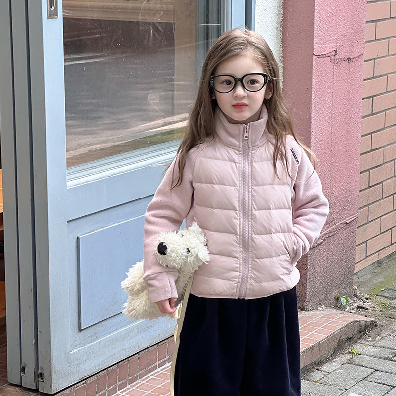 Baby Boys & Girls Short Down Jacket – White Duck Winter Coat