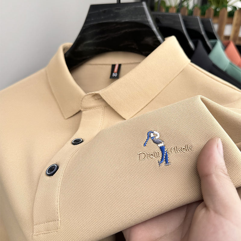 STOCK-Men’s Polo for Office – Solid Color & Embroidered Style