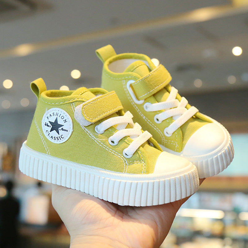 INSTOCK-2025 Kids’ High-Top Canvas Sneakers Soft Sole
