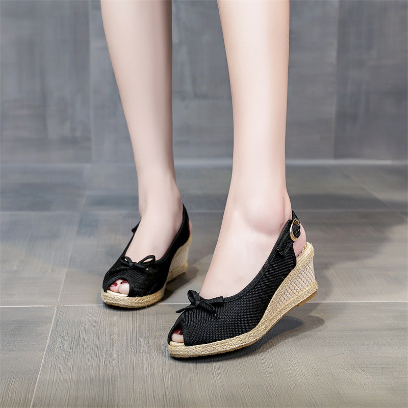 STOCK-Summer Wedge Sandals – Peep Toe & Soft Sole