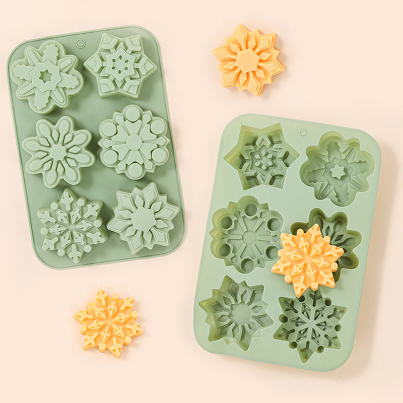 6-Piece Flower Silicone Mousse Cake Mold Easy Demould