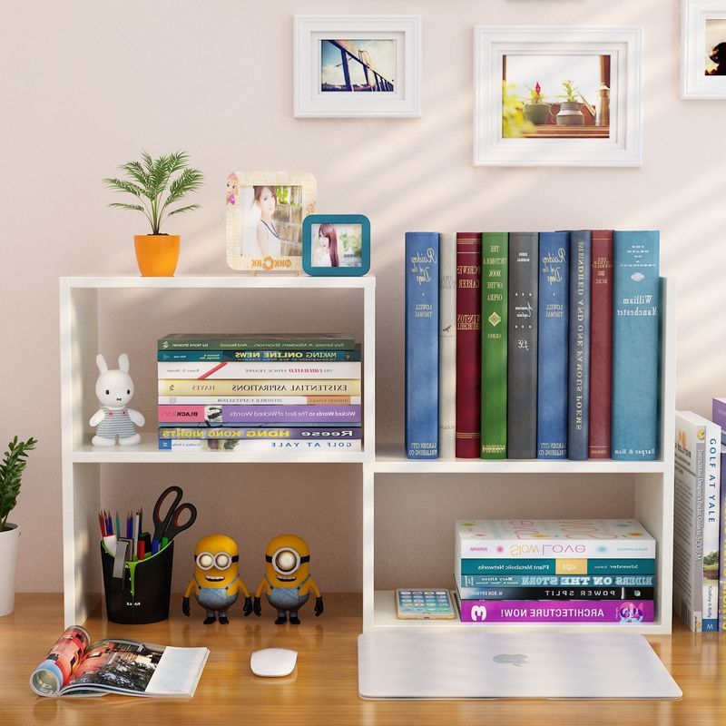 Retractable Desktop Bookshelf Office & Student Storage Rack
