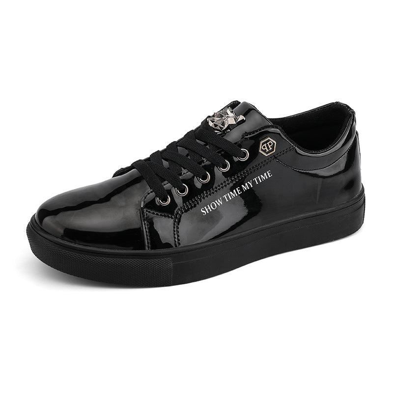 Men’s Korean Style Low-Top Glossy Spring Plus Size Sneakers