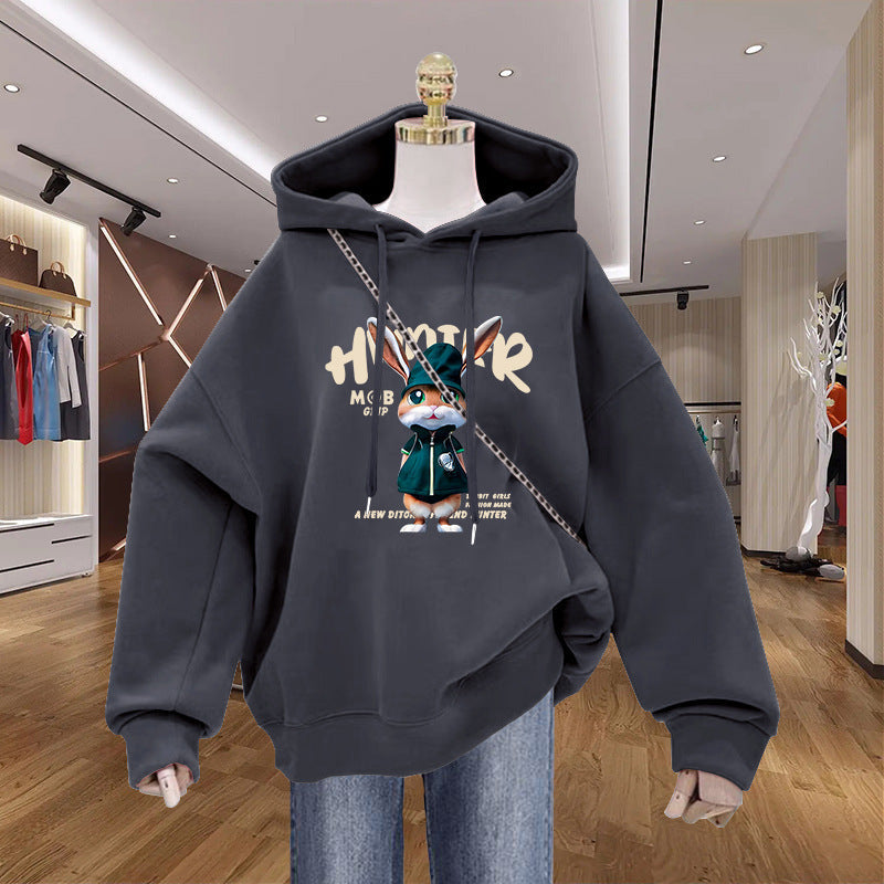 Women’s Fleece-Lined Cartoon Hoodie