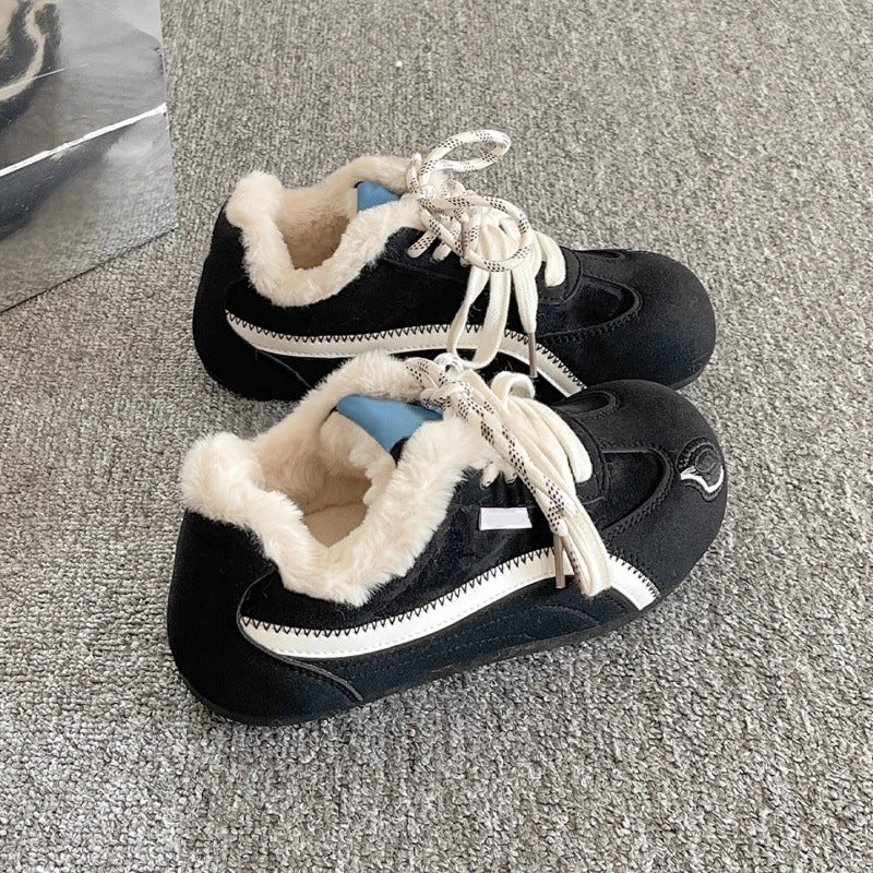 Women’s Plush German Training Sneakers 2026 Winter Warm Cotton