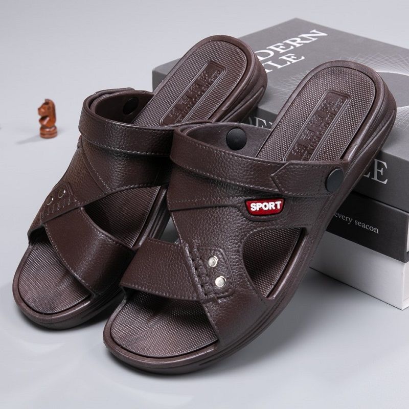 Men's Rubber Sandals Two-Wear Thick Sole Non-Slip Summer