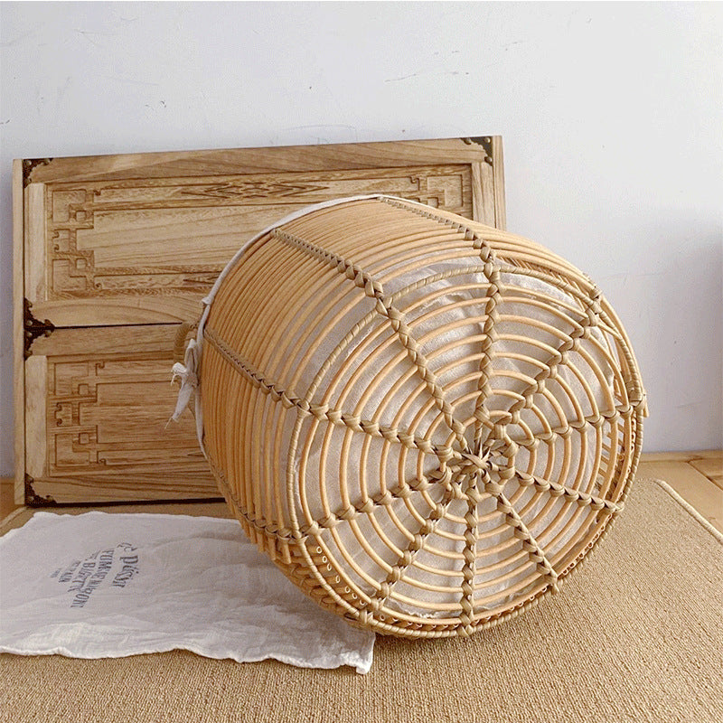 Pastoral Style Straw Storage Basket for Toys and Clothes