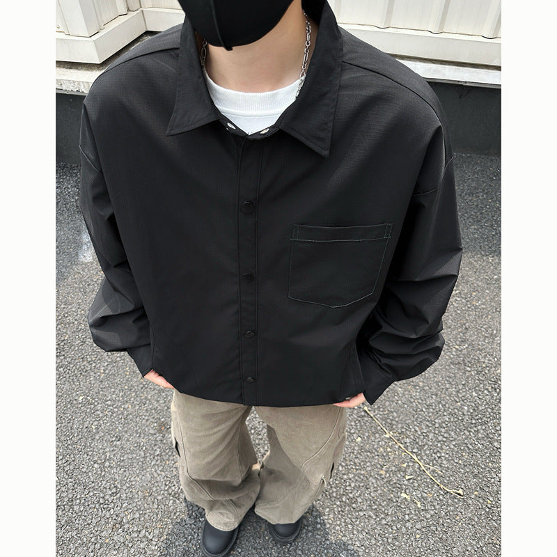 Japanese Vintage Woolen Plaid Overshirt for Men