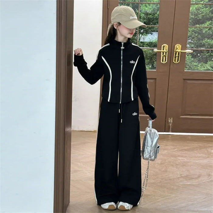 Girls Korean Style Hooded Sports Two-Piece Set – Baby & Children's Outfits – Image 6