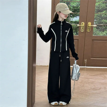 Girls Korean Style Hooded Sports Two-Piece Set – Baby & Children's Outfits – Image 6