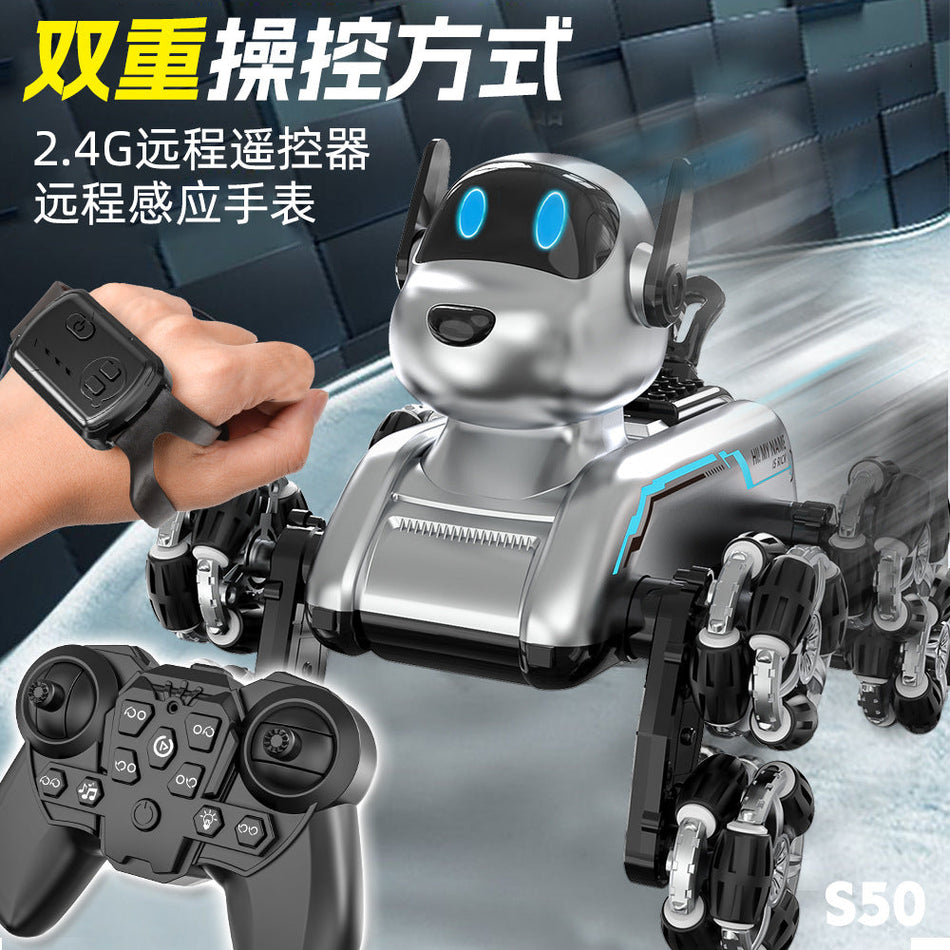 8-Wheel RC Robot Dog – AI Climbing Stunt Toy for Kids