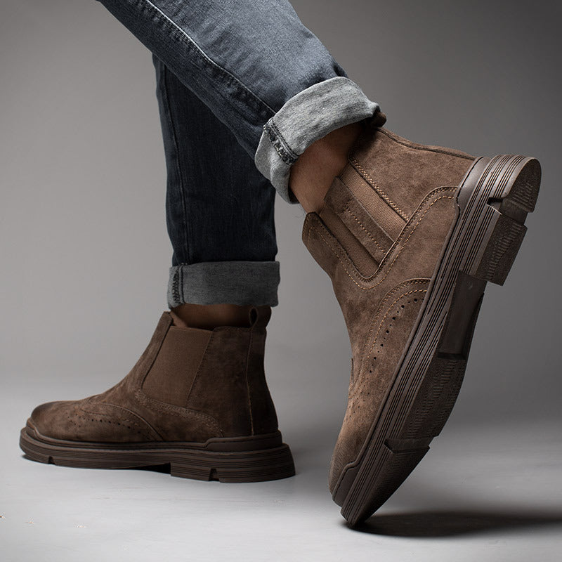 Men’s Genuine Leather Martin Boots Low-Top Winter Workwear