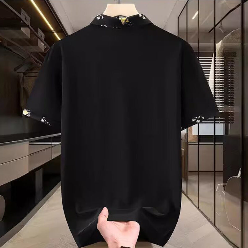 New Summer Men's Lapel Slim Short-Sleeved Polo Shirt