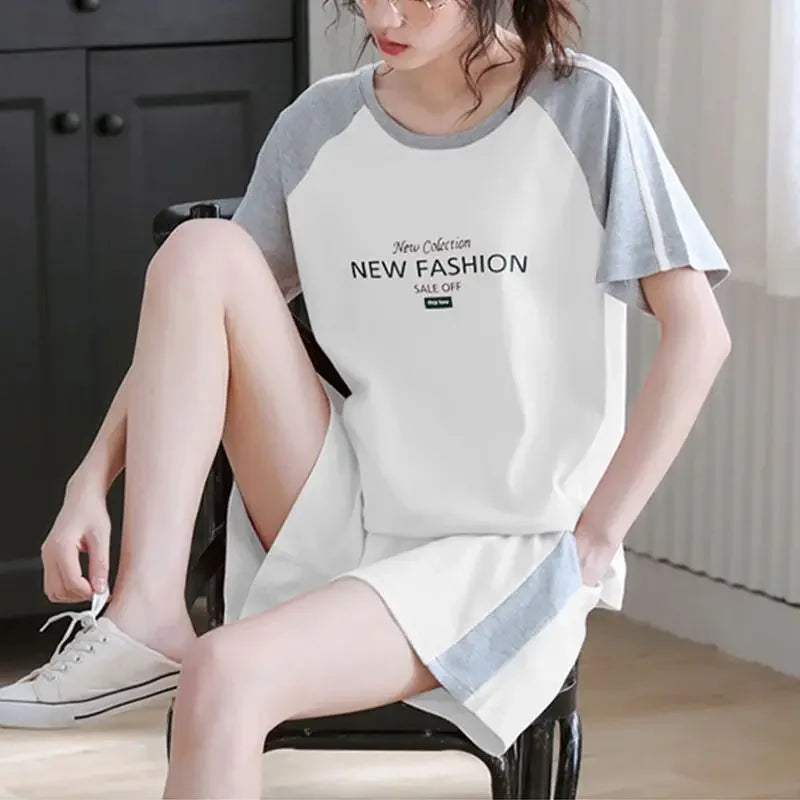 Plus Size Korean Shorts Suit Women