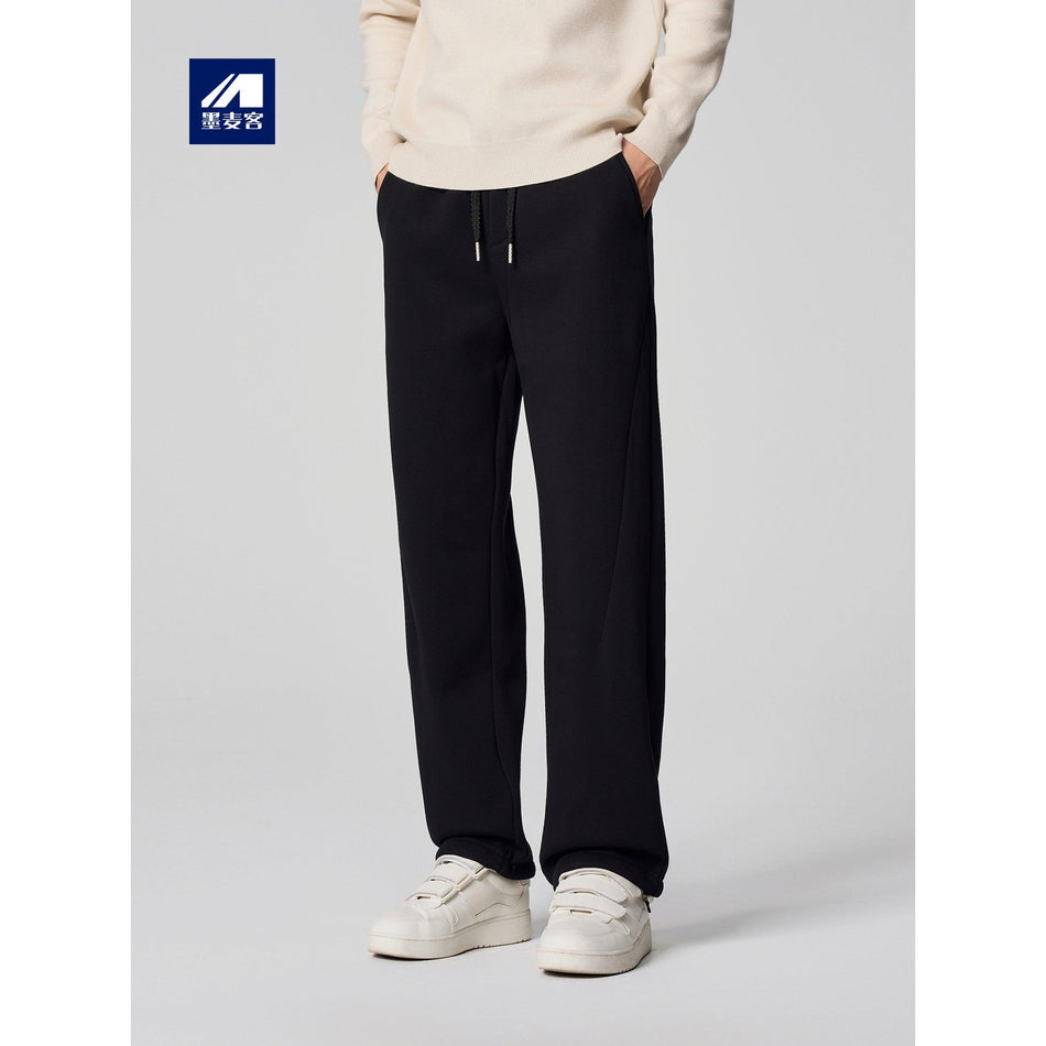 Momeike Men’s Fleece-Lined Thickened Straight-Leg Winter Pants
