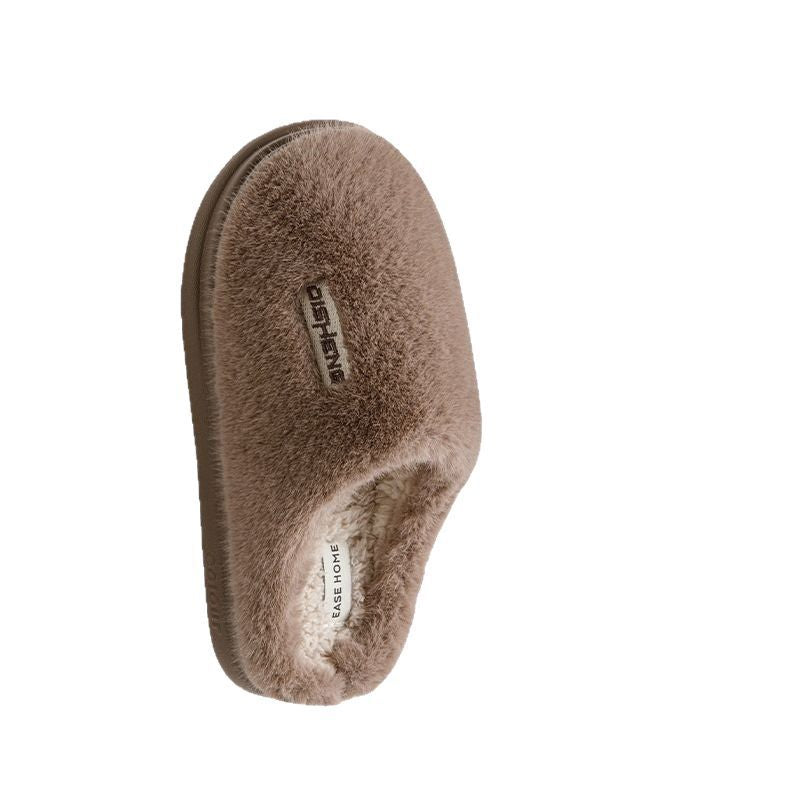 Men’s Winter Cotton Slippers – Thick Furry Wear-Resistant Indoor