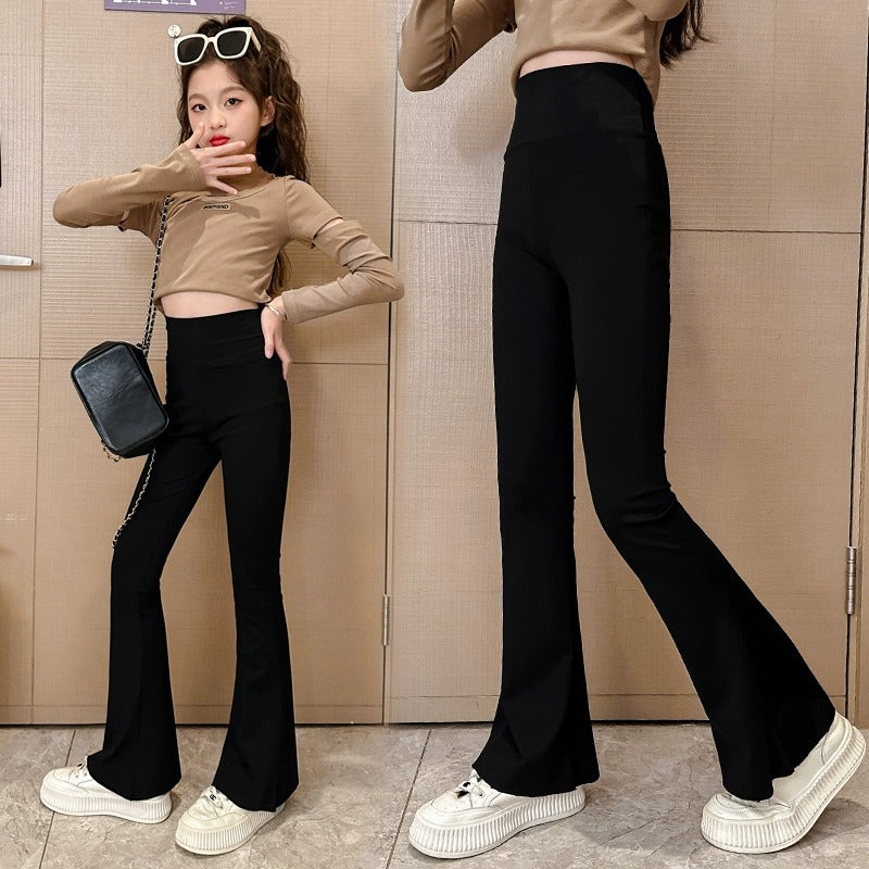 Girls’ Elastic Shark Pants – Thin Spring & Summer Leggings