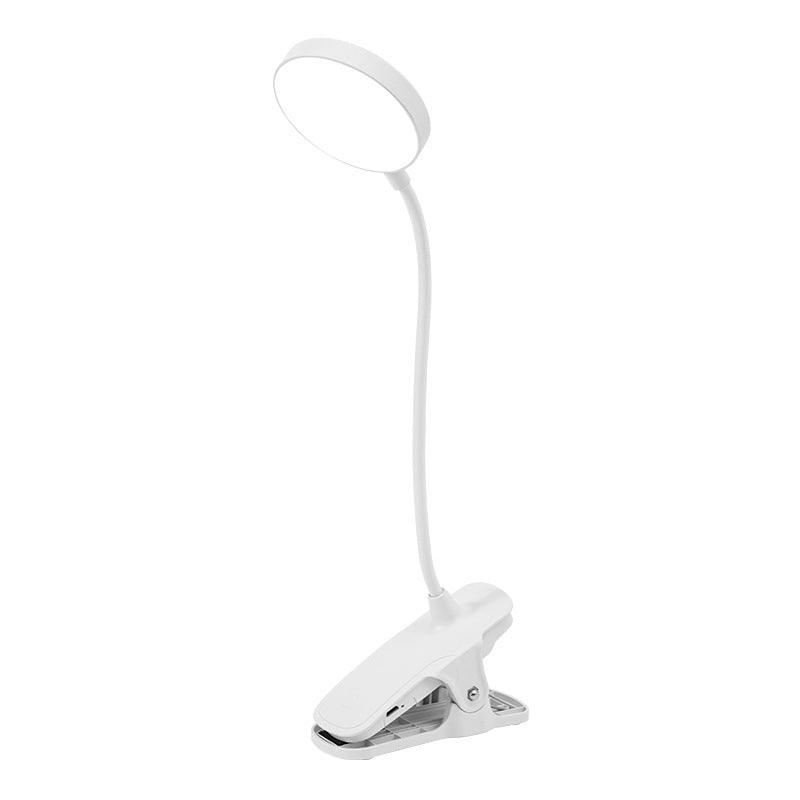 LED Clip Desk Lamp with Eye Protection & Rechargeable Light