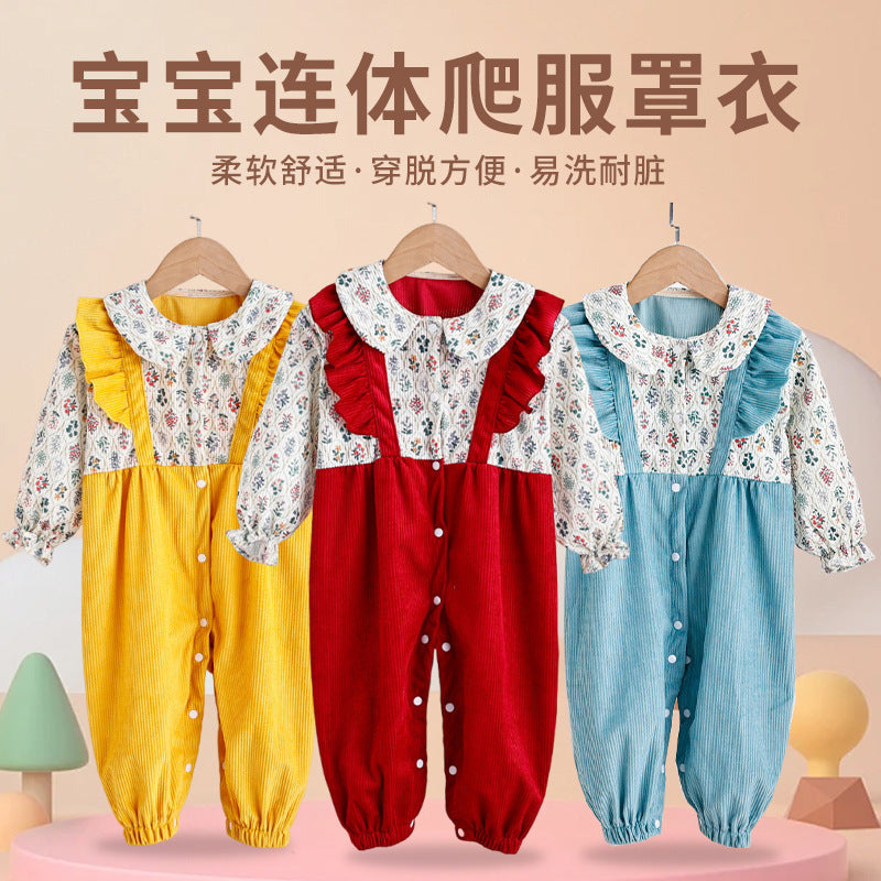Baby Autumn Winter Climbing Suit Warm One-Piece Overalls Set