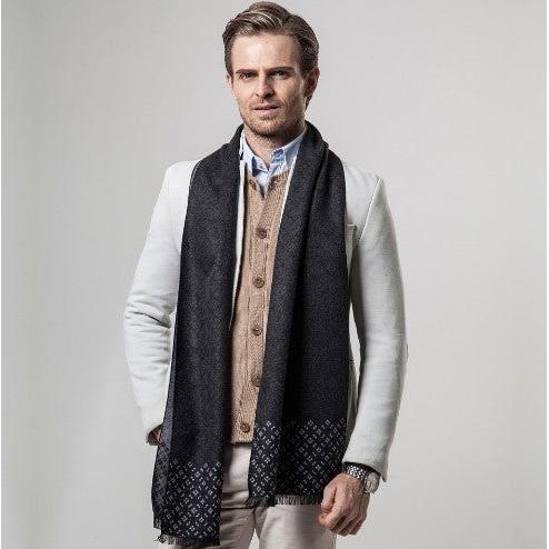 Men’s Imitation Cashmere Plaid Scarf Autumn & Winter Thick