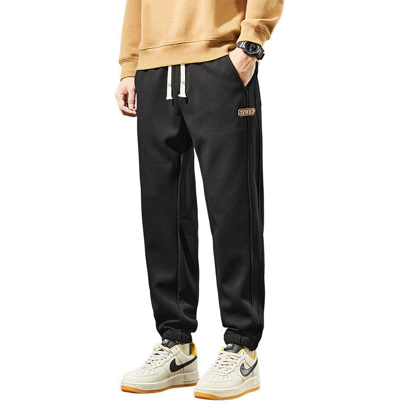 INSTOCK-Men’s Waffle Jogger Sweatpants Loose Casual Autumn Winter