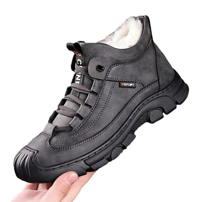 STOCK-New Winter Cotton Shoes – Fleece-Lined Thick Snow Boots for