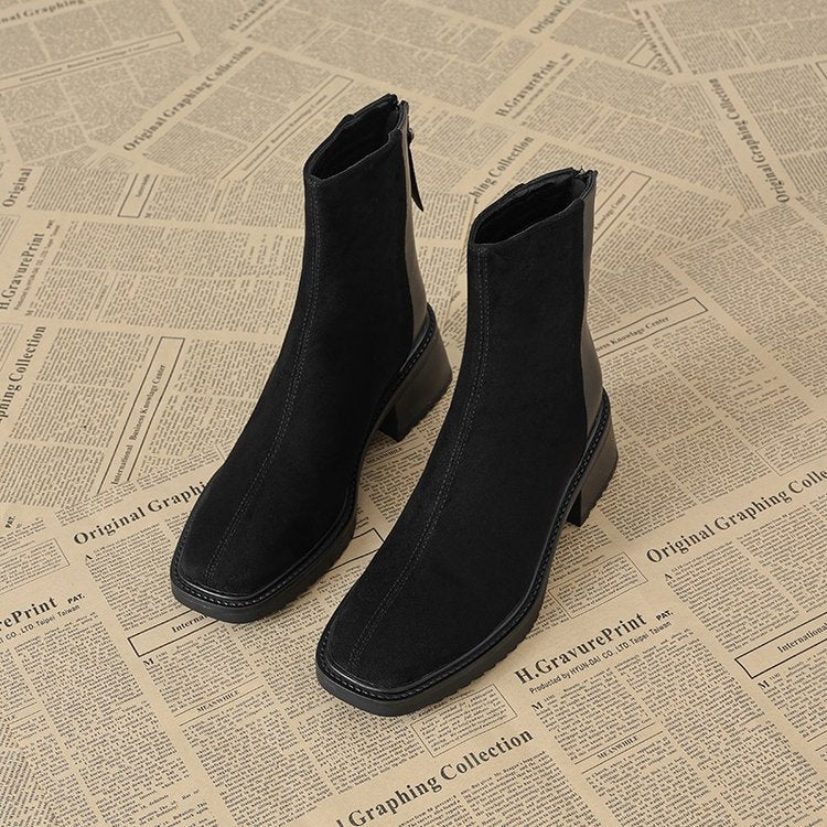 STOCK-Square Toe Martin Boots for Women – Stylish & Durable