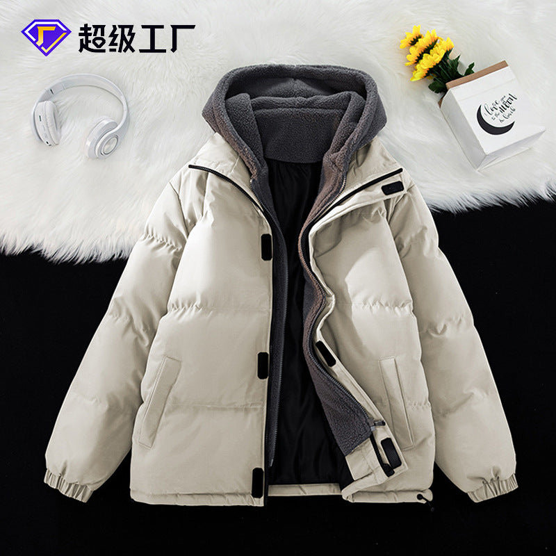 Men’s Plus Size Hooded Puffer Jacket – Two-Piece Style