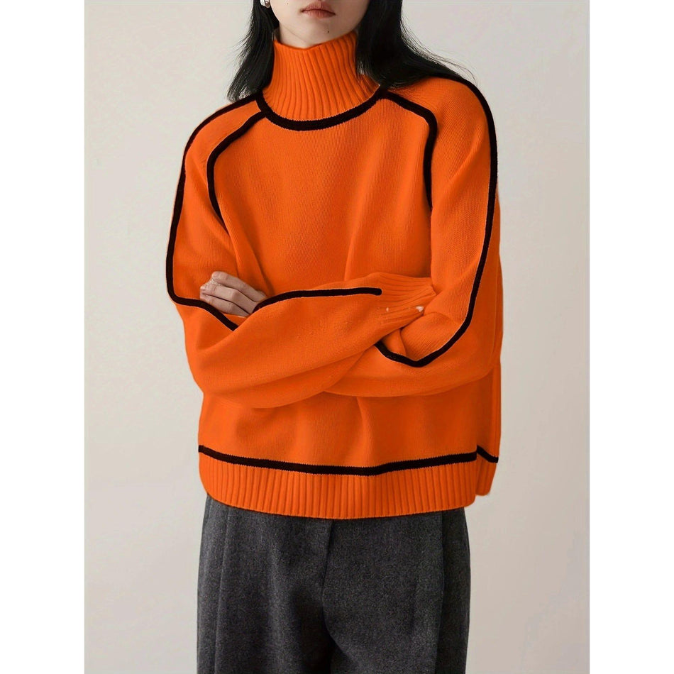 Maillard Striped Slim Casual Pullover Sweater Women