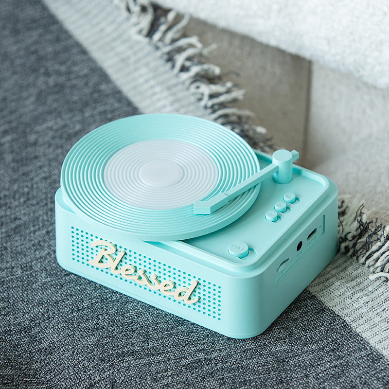 Cute Vinyl Retro Bluetooth Speaker with Night Light