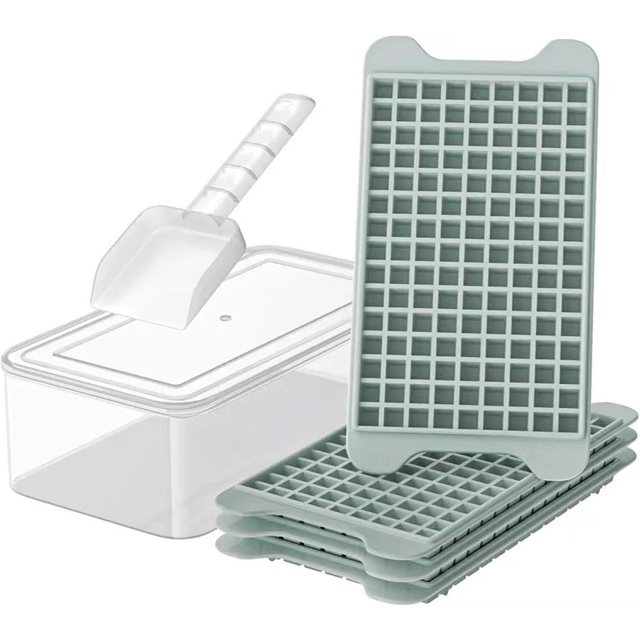 DIY Crushed Ice Tray with Lid and Ice Scoop Storage Box