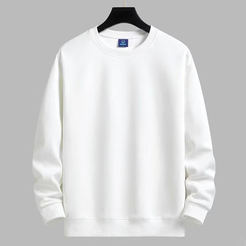 Men’s Round Neck Sweatshirt – Casual Solid Pullover