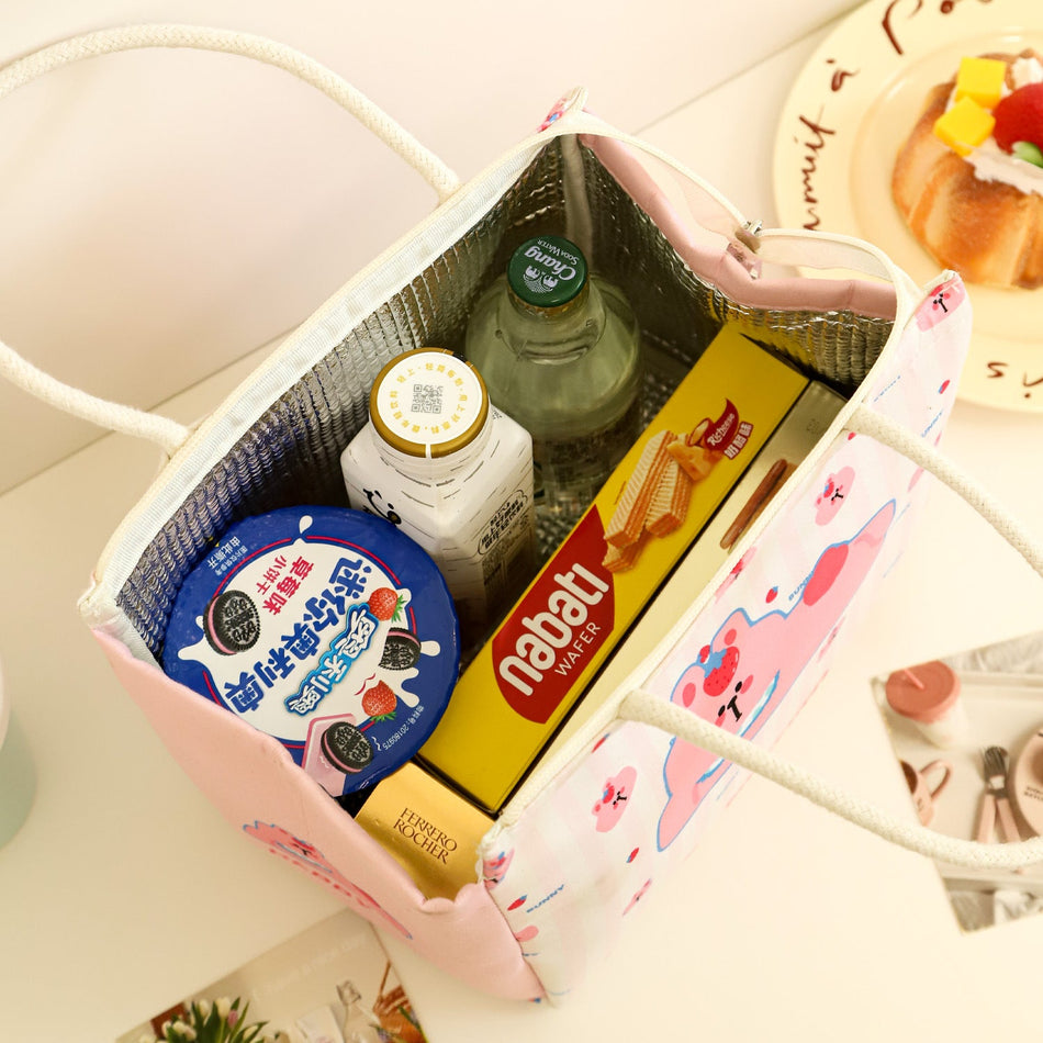 Cute Cartoon Large Capacity Lunch Box Handbag