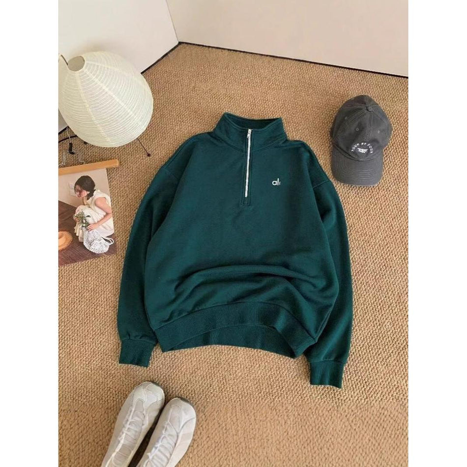Heavyweight Half-Zip Stand-Up Collar Sweater Men’s Autumn Winter