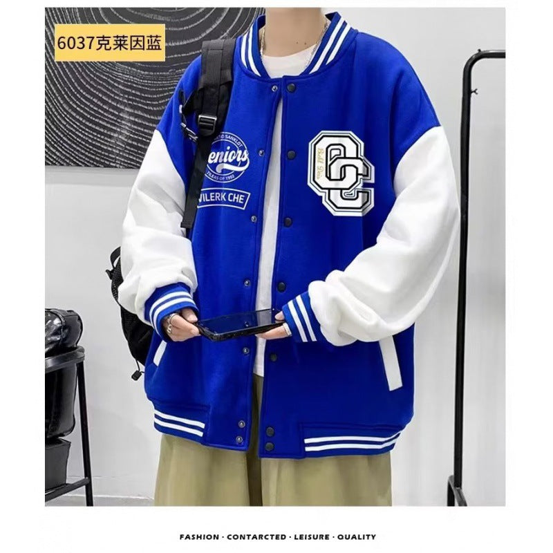 Men's Color-Block Baseball Jacket – Spring Autumn Casual