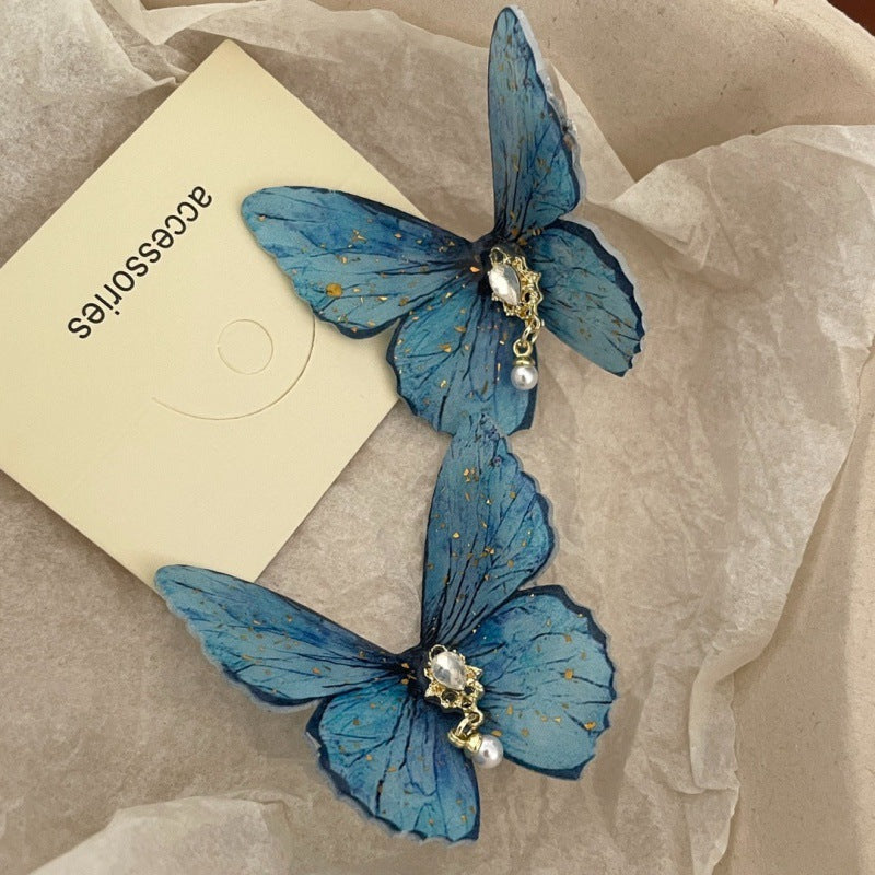Ice Blue Fairy Butterfly Side Hairpin