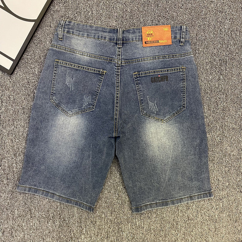 STOCK-Men’s Slim Stretch Denim Shorts