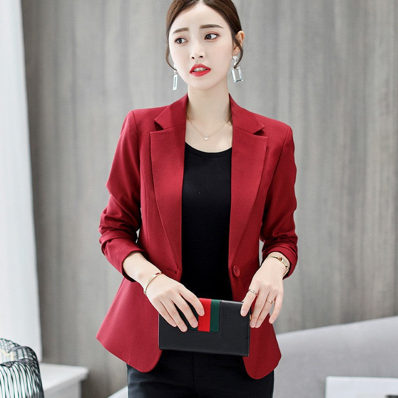STOCK-Korean Style Slim Fit Short Suit Jacket for Women Spring