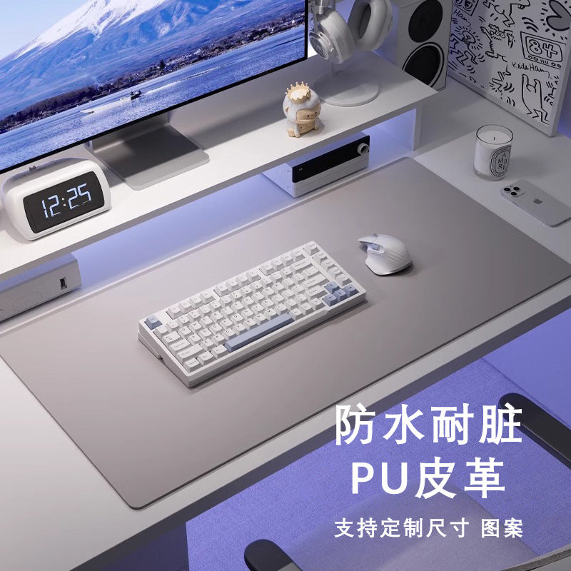 Oversized PU Leather Waterproof Mouse & Desk Mat – Office &