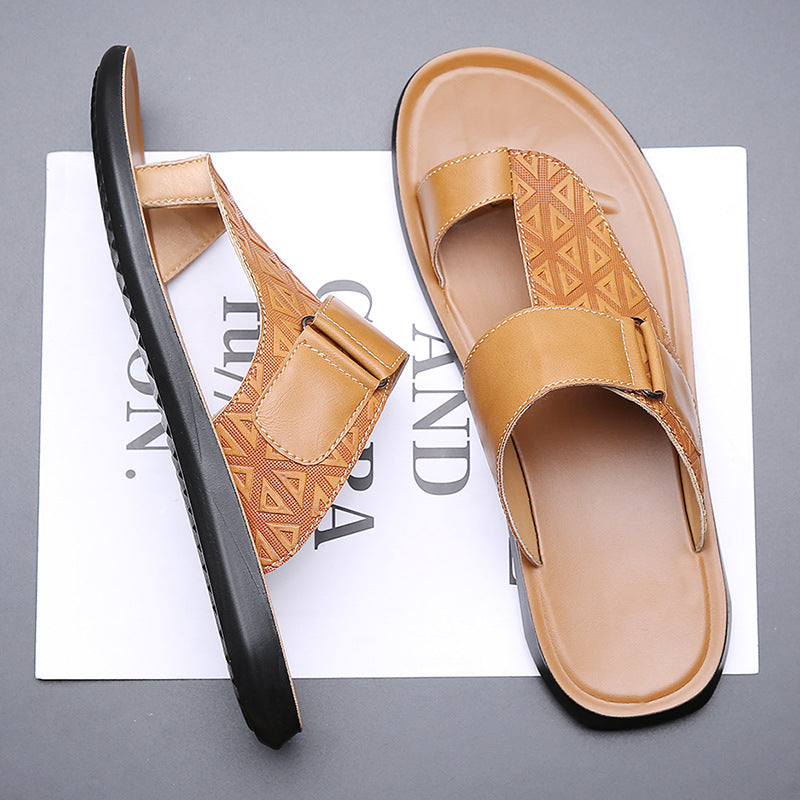 TEMU Men's Leather Sandals | Plus Size Summer Style