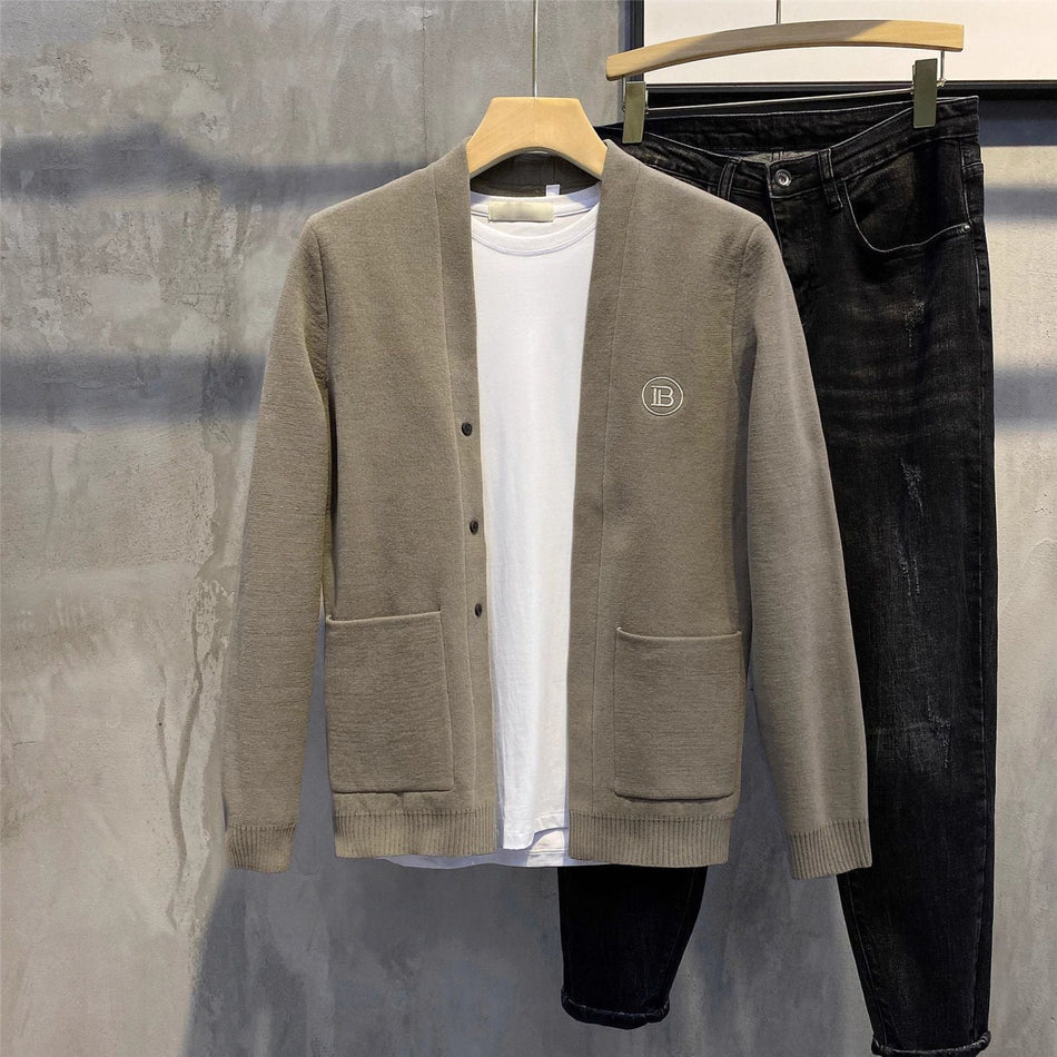 Men's Korean Style Knit Cardigan – Autumn Winter Casual Jacket