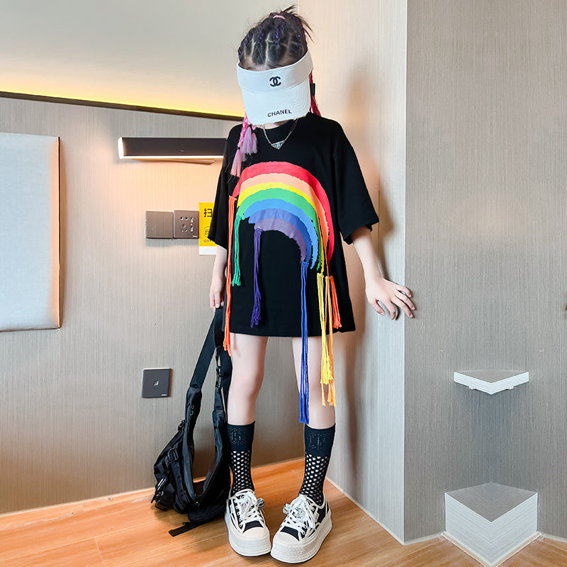 Girls' Printed T-Shirt – Korean Style Summer 2023