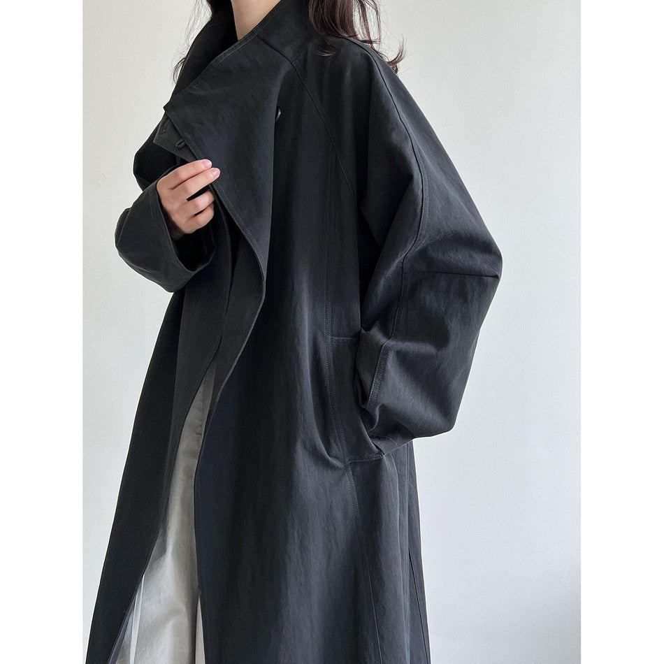 Luxi Korean Stand Collar Mid-Length Coat Women