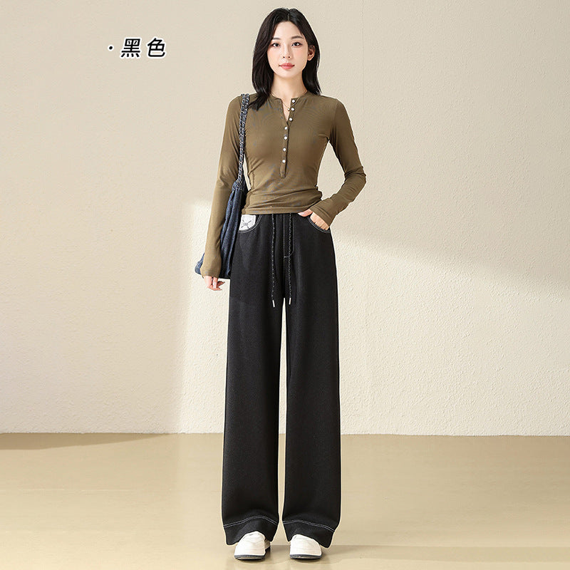 High-Waist Straight Casual Trouser