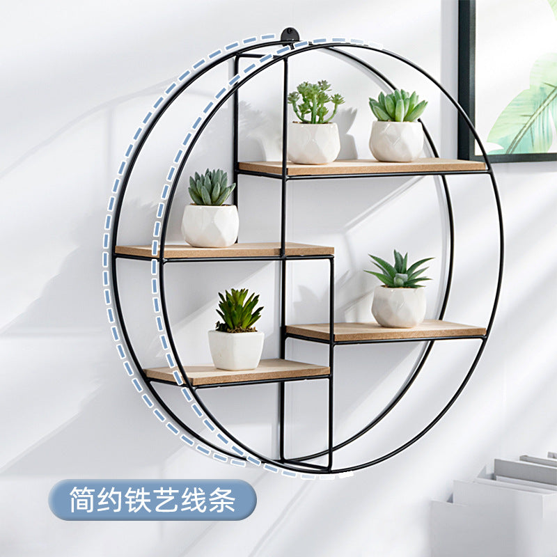 STOCK-Round Iron Wall Shelf – Decorative & Functional