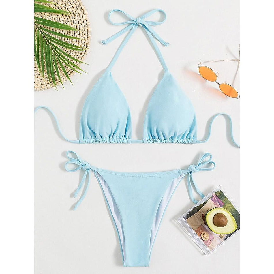 Sexy Tie-Back Bikini Three-Piece Swimsuit