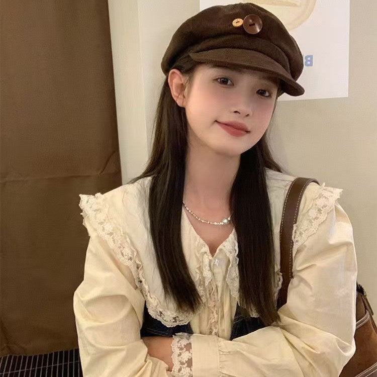 Corduroy Newsboy Hat Women