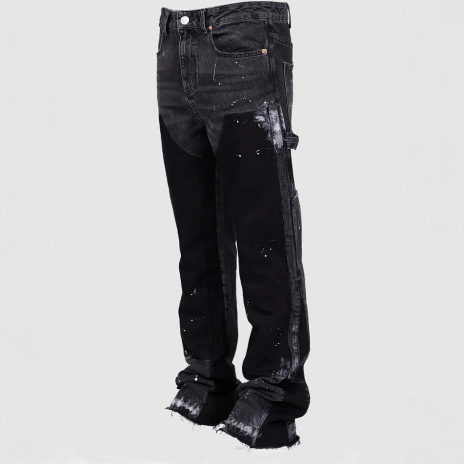 INSTOCK- Trendy Stretch Denim Overalls Flared Pants Men