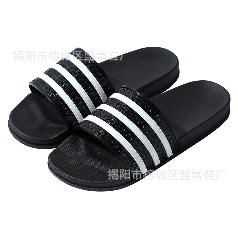 New Striped Couple Soft-Soled Non-Slip Home & Outdoor Slippers